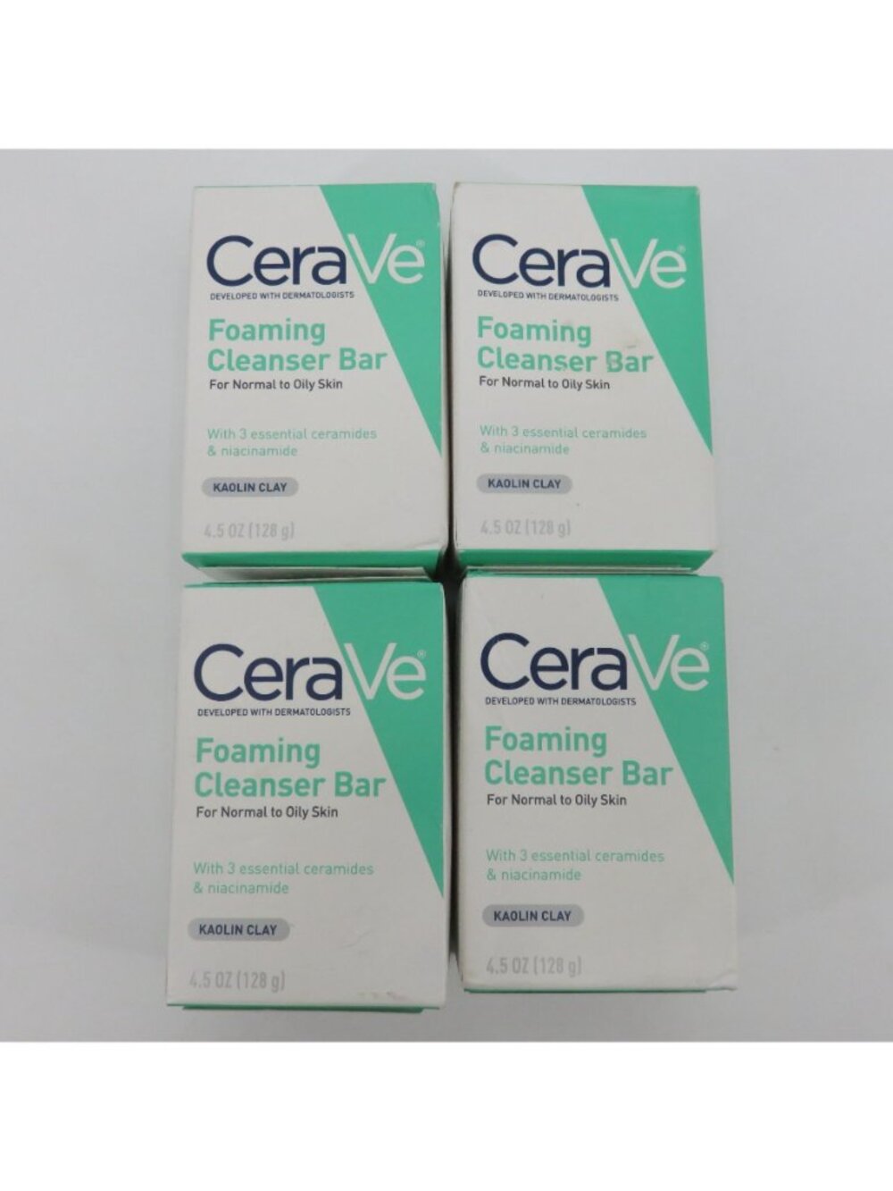 Cerave 4 Pack Foaming Cleanser Bar Normal to Oily Skin 4.5 Oz Kaolin Clay NEW - Picture 8 of 10